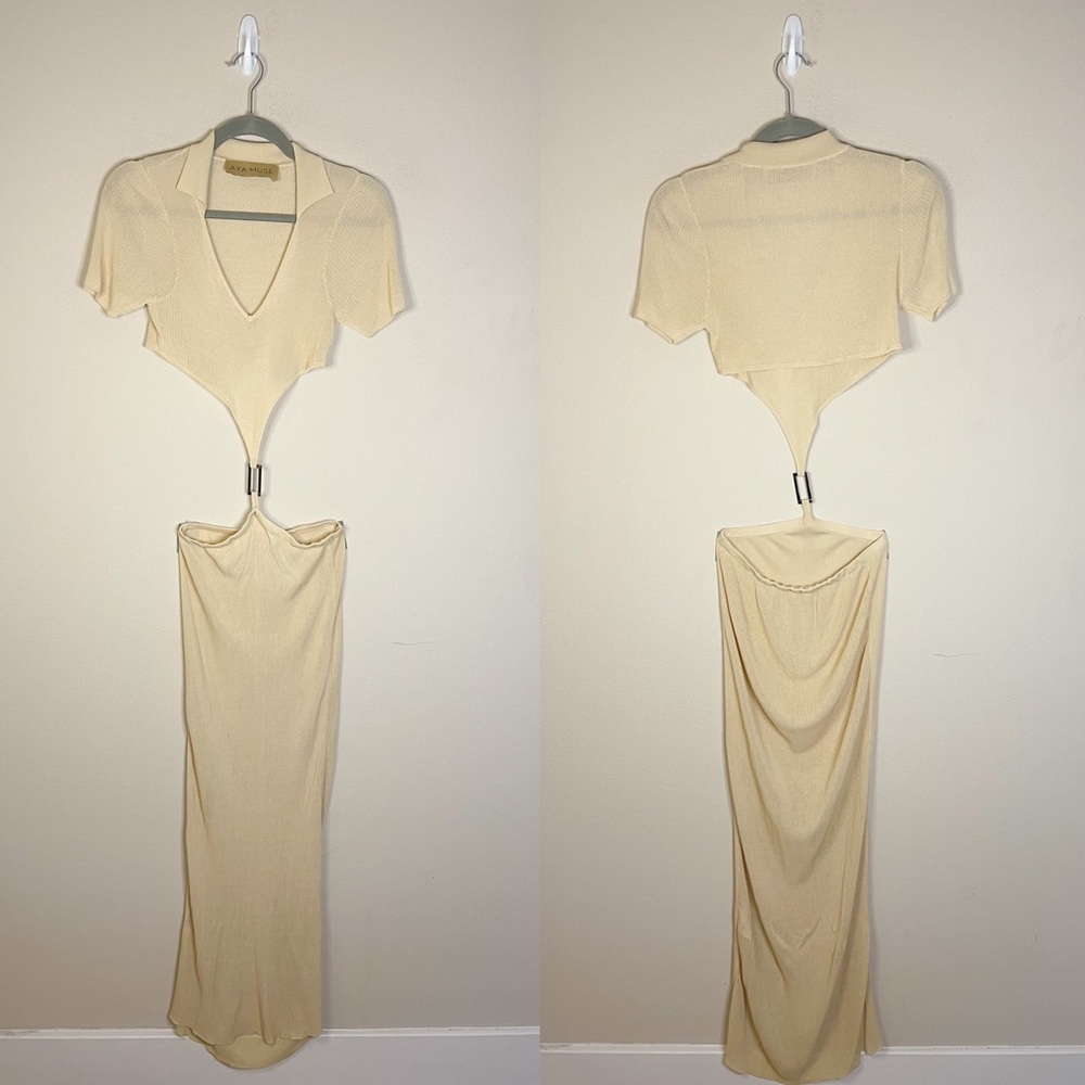 AYA MUSE | Bella Cut Out Dress in Sand Size: XS - Picture 3 of 7